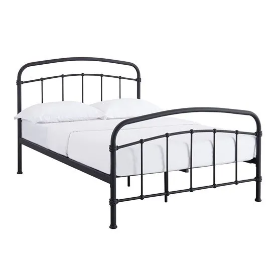 Halston Metal Double Bed In Black