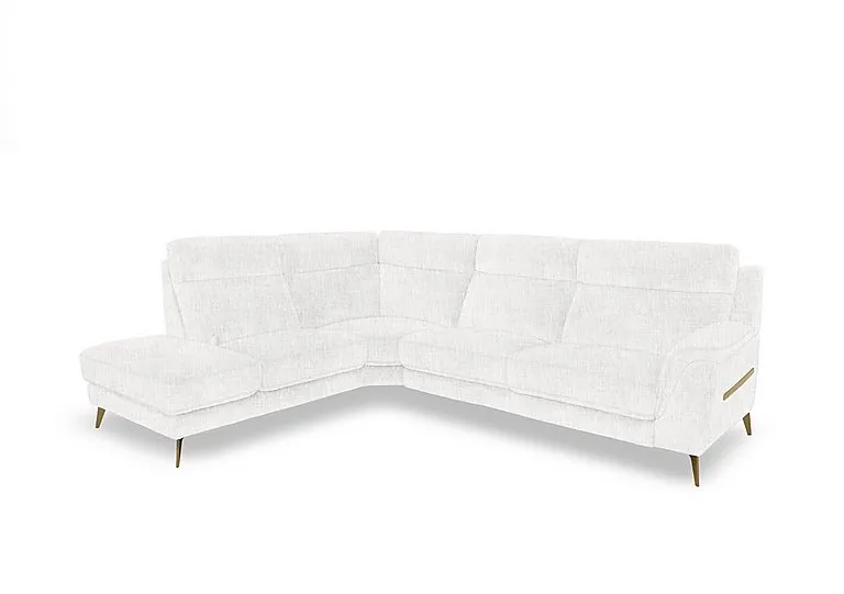 Eclipse Fabric Left Hand Facing Corner Sofa with Chaise End Storage - Frost