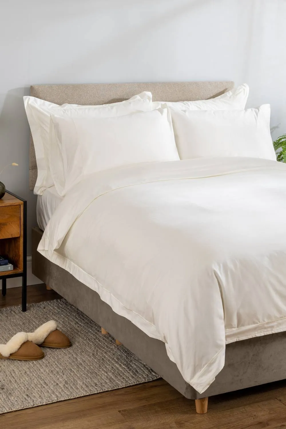 Soak&Sleep 600TC Egyptian Cotton 30cm Fitted Sheet in Ivory 2