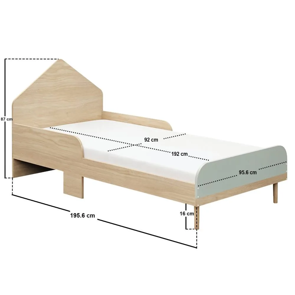 Flair Noah Single Bed Oak in Green 6