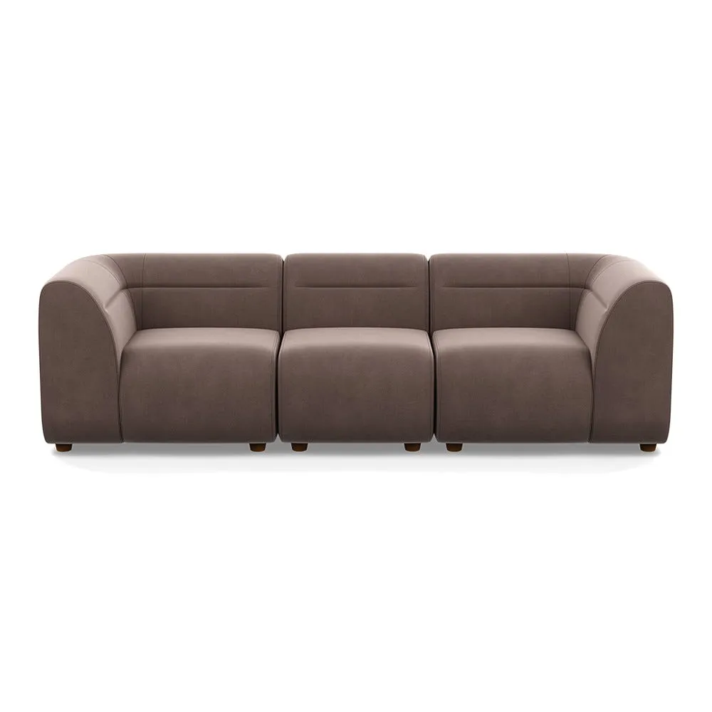 Heal's Lilli 3 Seater Sofa Smart Velvet Mouse Natural Beech Feet 1