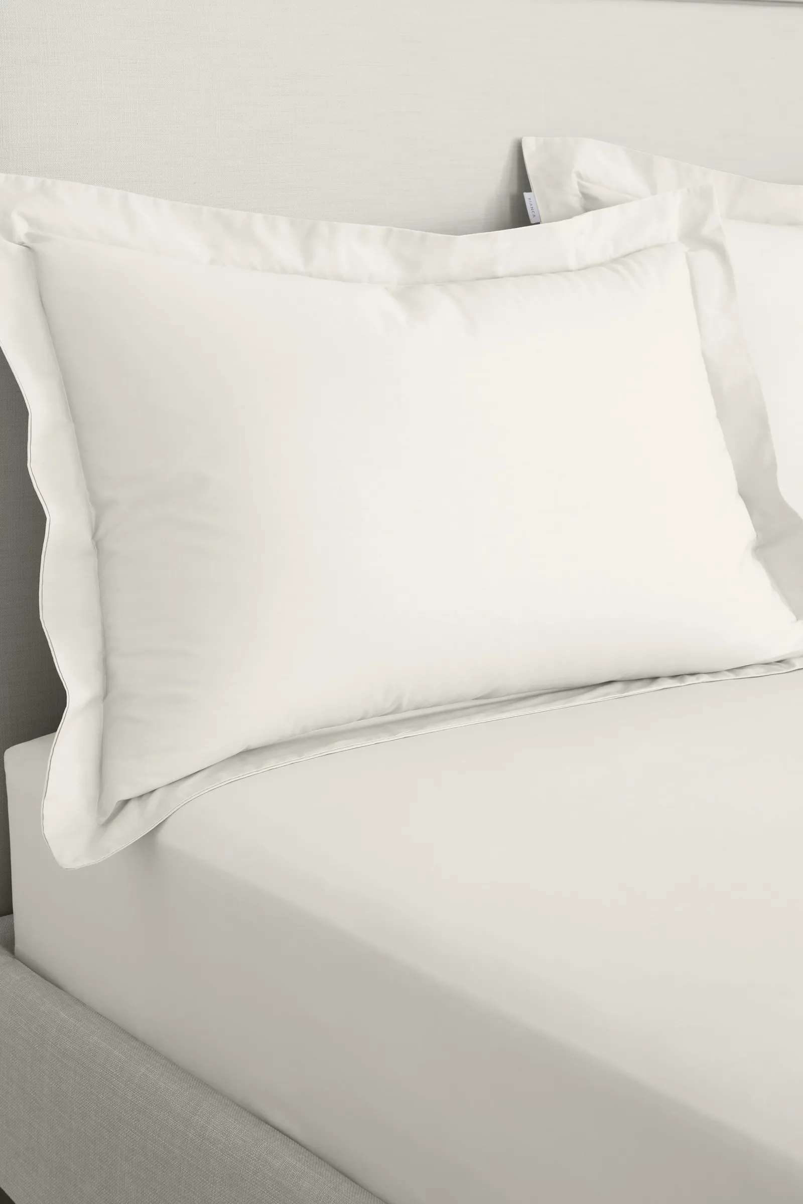 Bianca '200 Thread Count Cotton Percale' Oxford Pillowcases in Cream 1