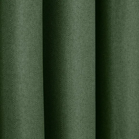 Rotterdam Herringbone Blackout Eyelet Curtains 3