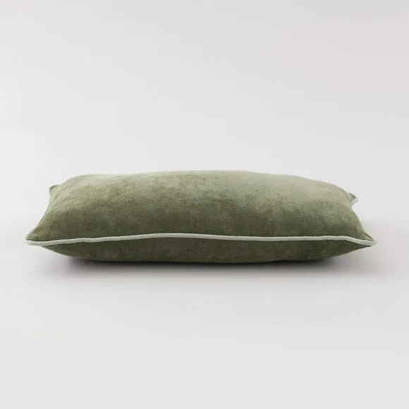 Velour Contrast Piped Rectangular Cushion 4