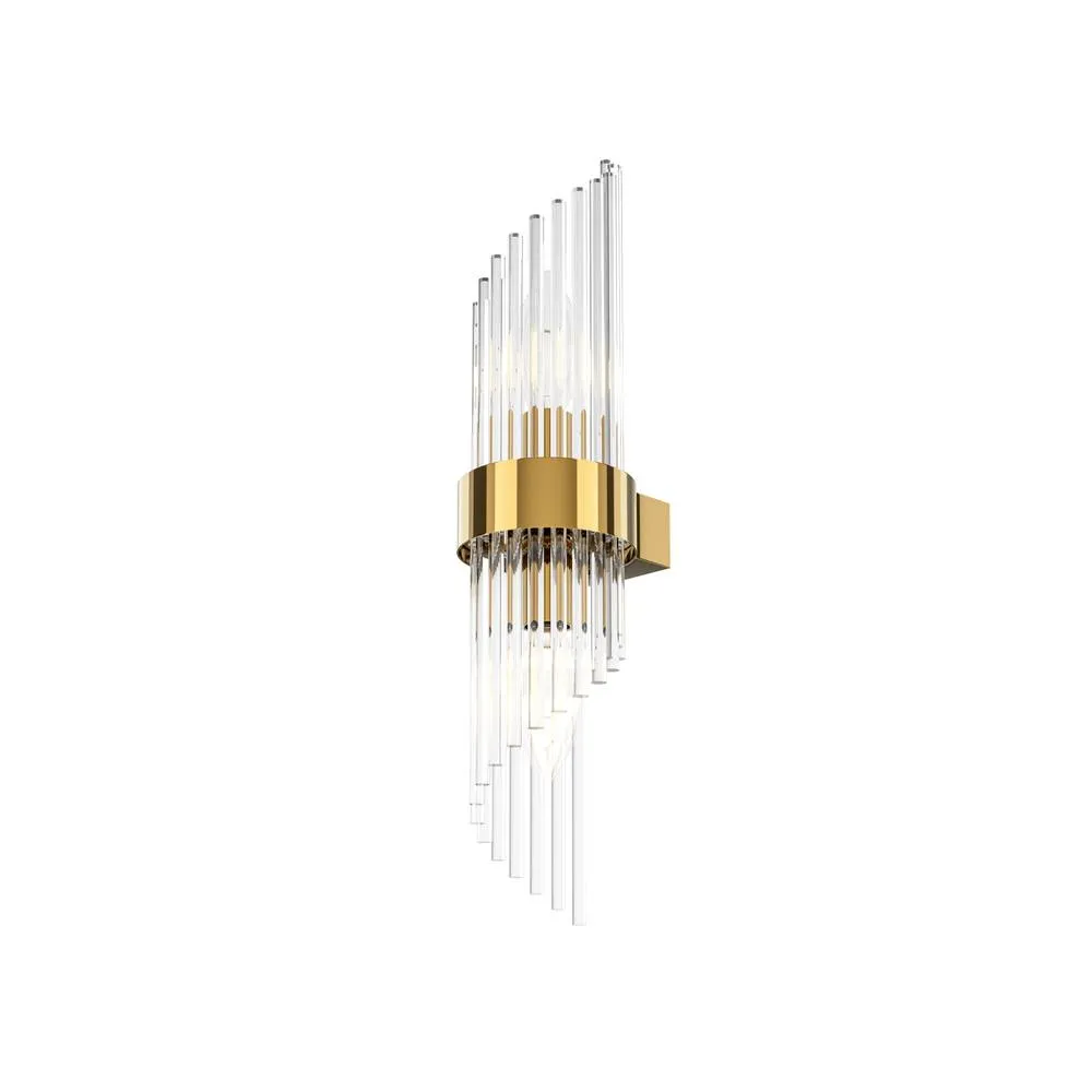 Netlighting Frame Modern Up & Down Wall Lamp Gold 2xE14 Glass Shade
