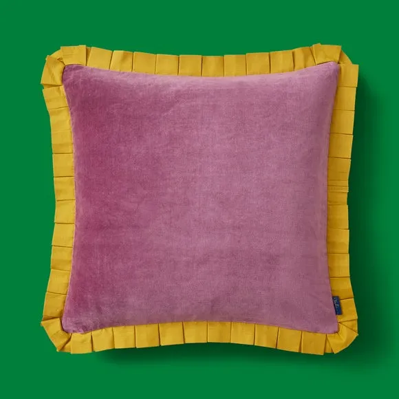 Sophie Robinson Velvet Box Pleat Square Cushion 2