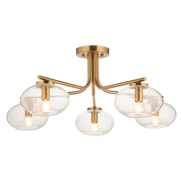 Vogue Jarred 5 Light Semi Flush Ceiling Light 5
