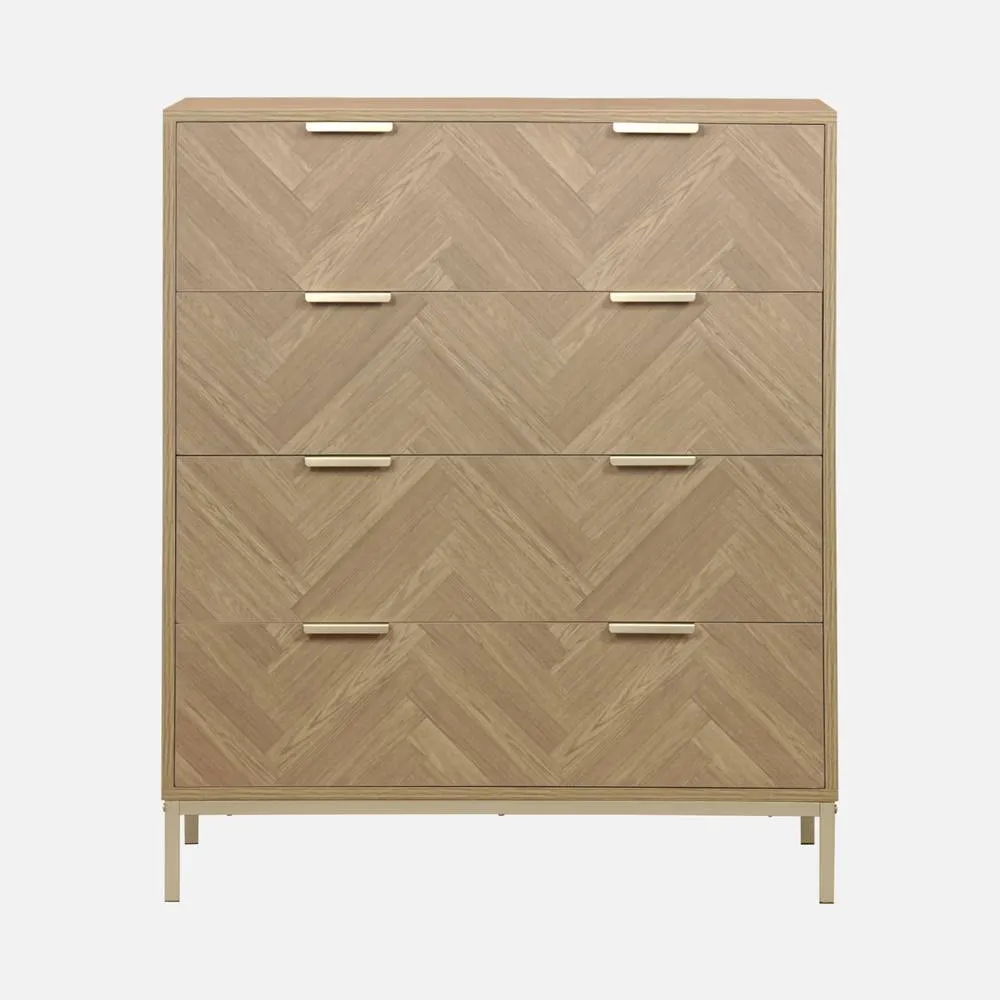 sweeek 4-drawer Herringbone Chest in Light Brown 2