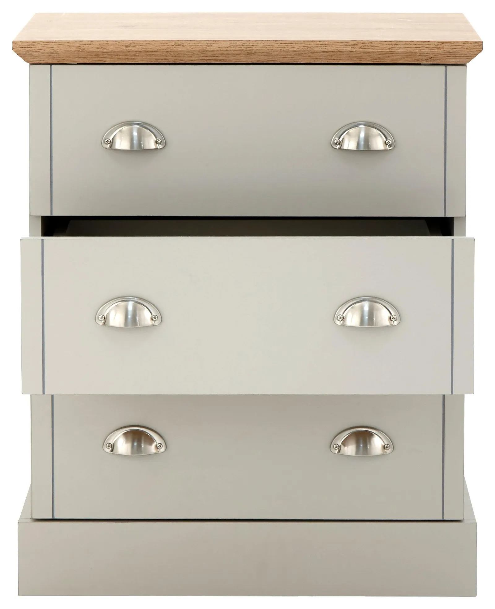 GFW Kendal 3 Drawer Chest in Grey 5