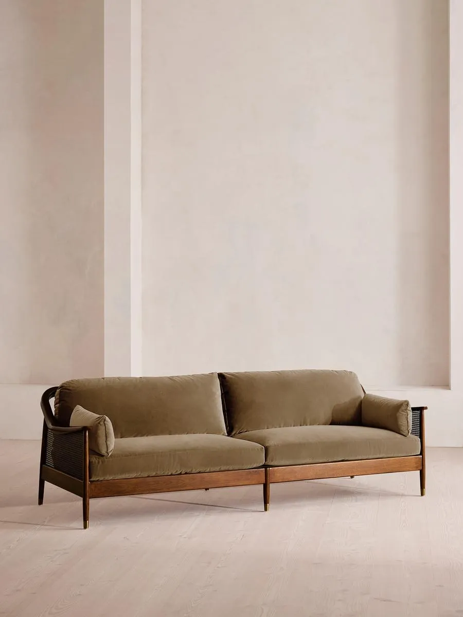 Atlanta Four Seater Sofa, Velvet, Truffle