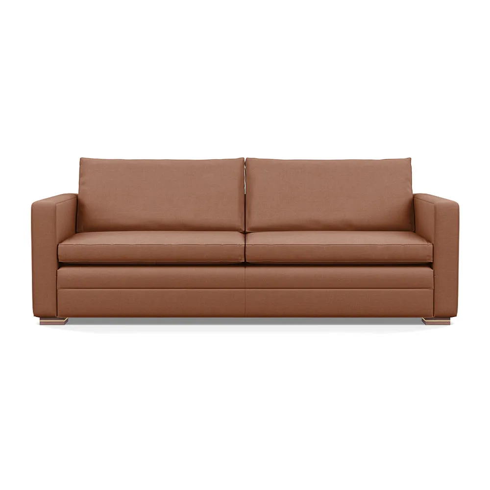 Heal's Palermo 4 Seater Sofa Siena Cotton Clay Brass/Walnut Feet 1