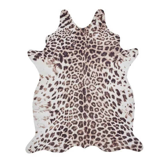 Faux Leopard Print Rug 3