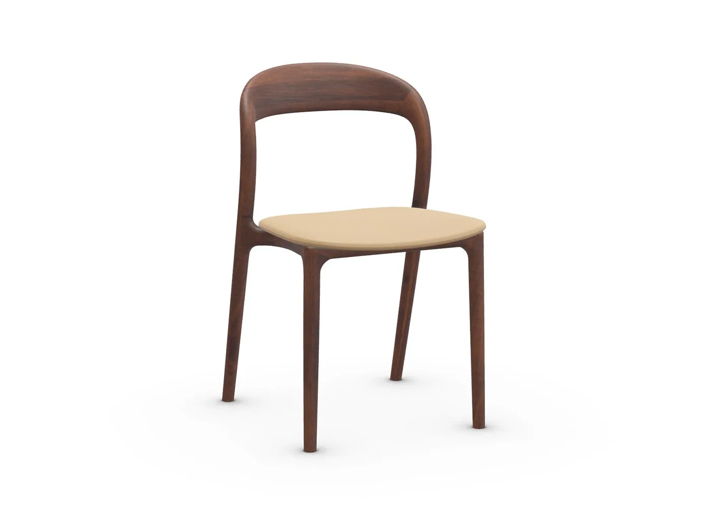 Artisan Neva Light Chair Walnut Natural Oil Zenith Leather Beige 9007