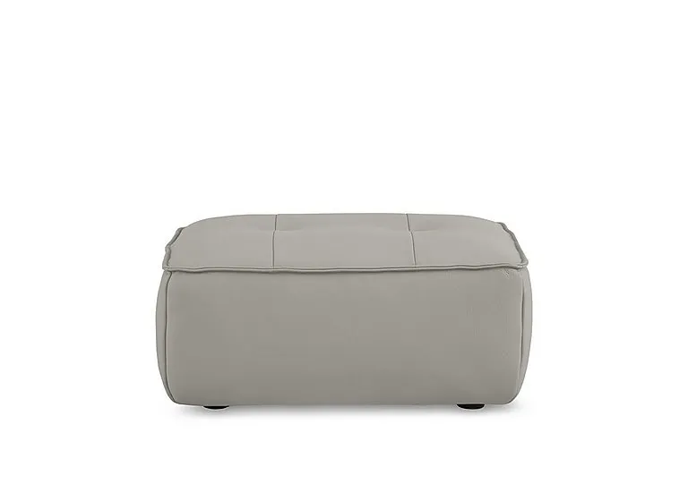 Cushino Large Rectangular Leather Footstool - Light Grey - Living Room Furniture - In Time for Christmas