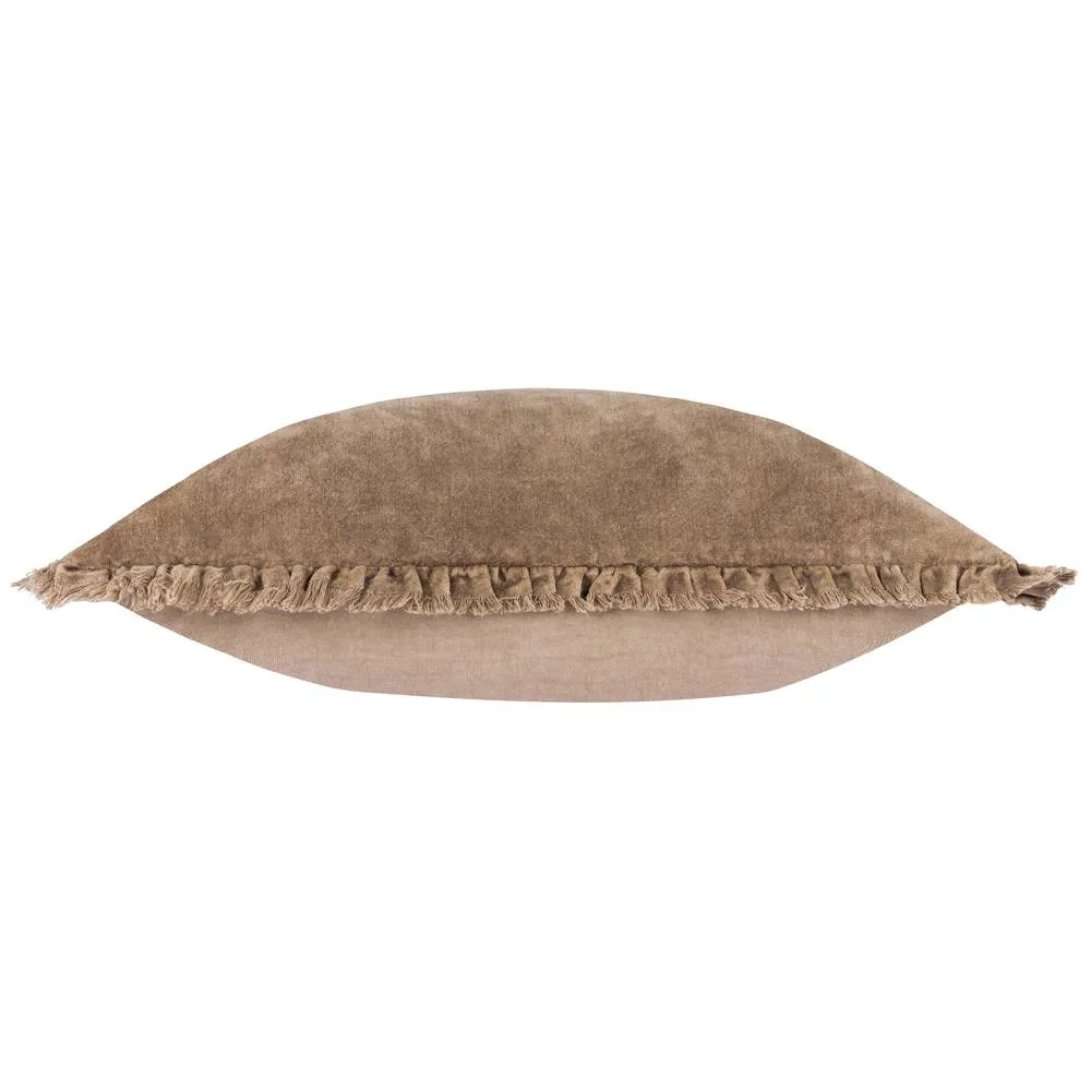 Yard Bertie 100% Cotton Velvet Cushion in Chocolate 4
