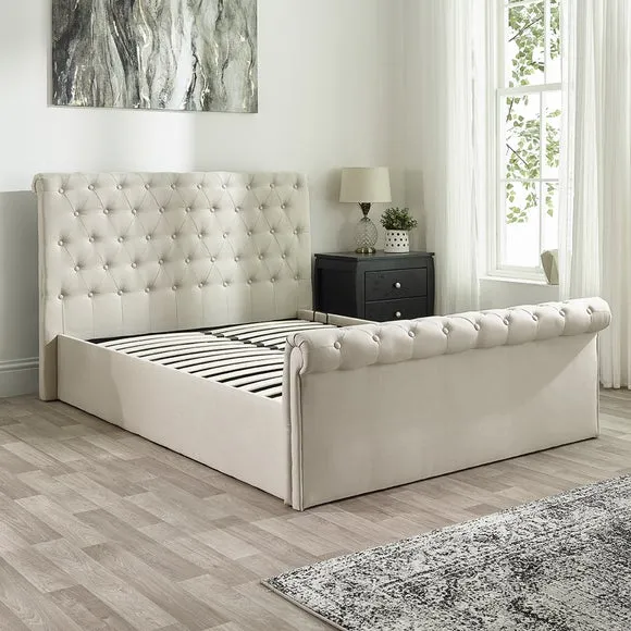 Chesterfield Linen Ottoman Bed Frame 3