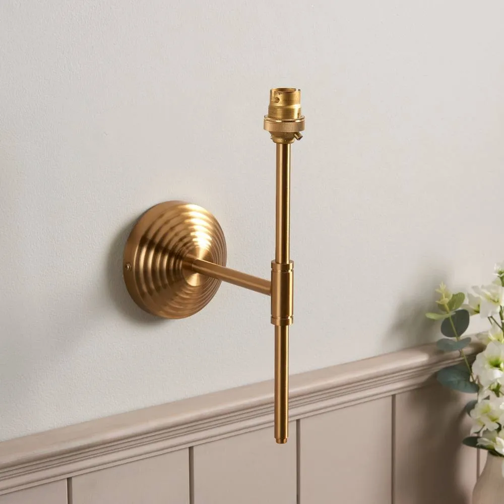 Netlighting Obelisk T Bar Wall Light Fabric Ikat Shade 20cm B22 in Gold 4