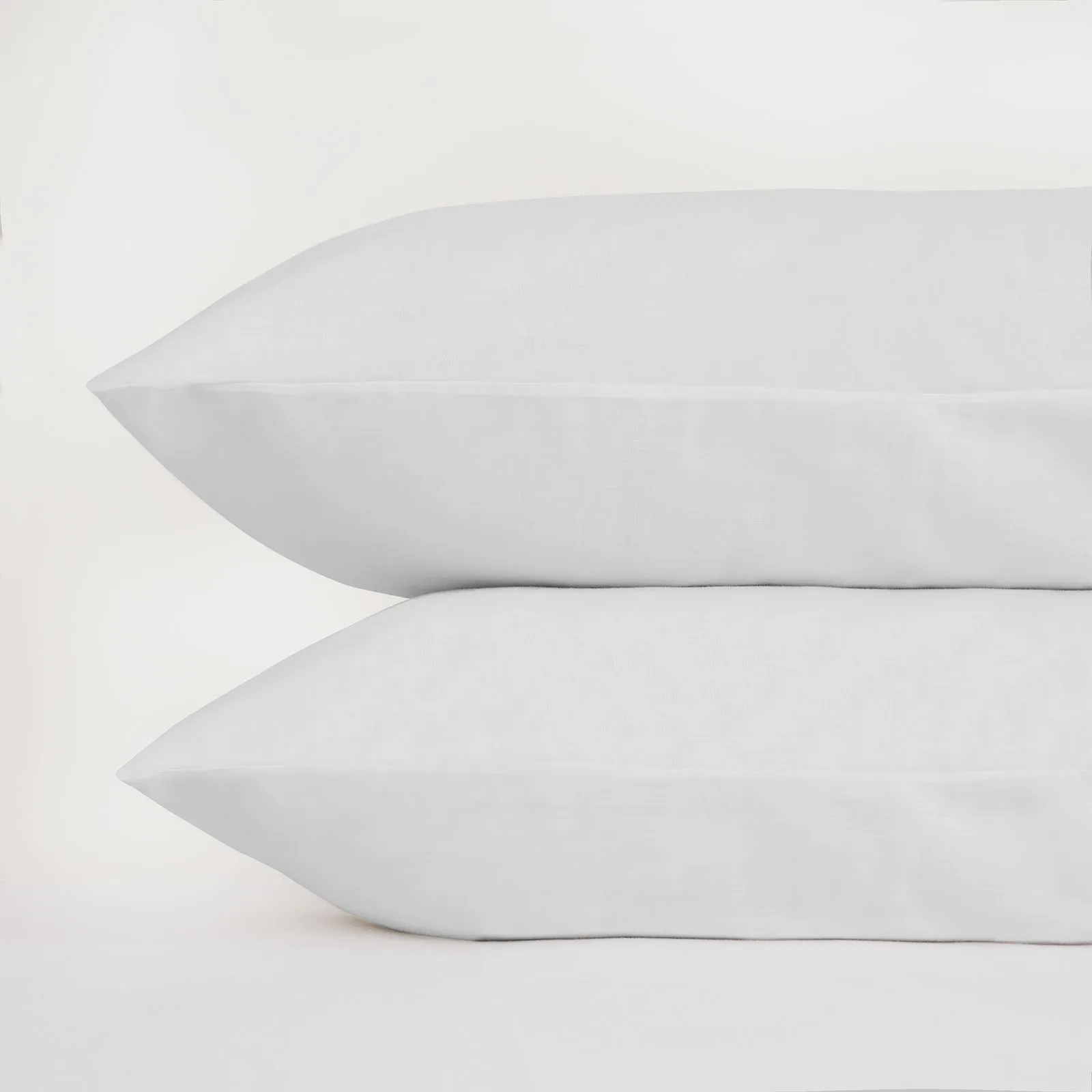 OHS 2 x Soft Plain Cotton Housewife Pillowcases in White