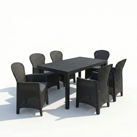 Trabella Roma 6 Seater Dining Set with Sicily Chairs 2