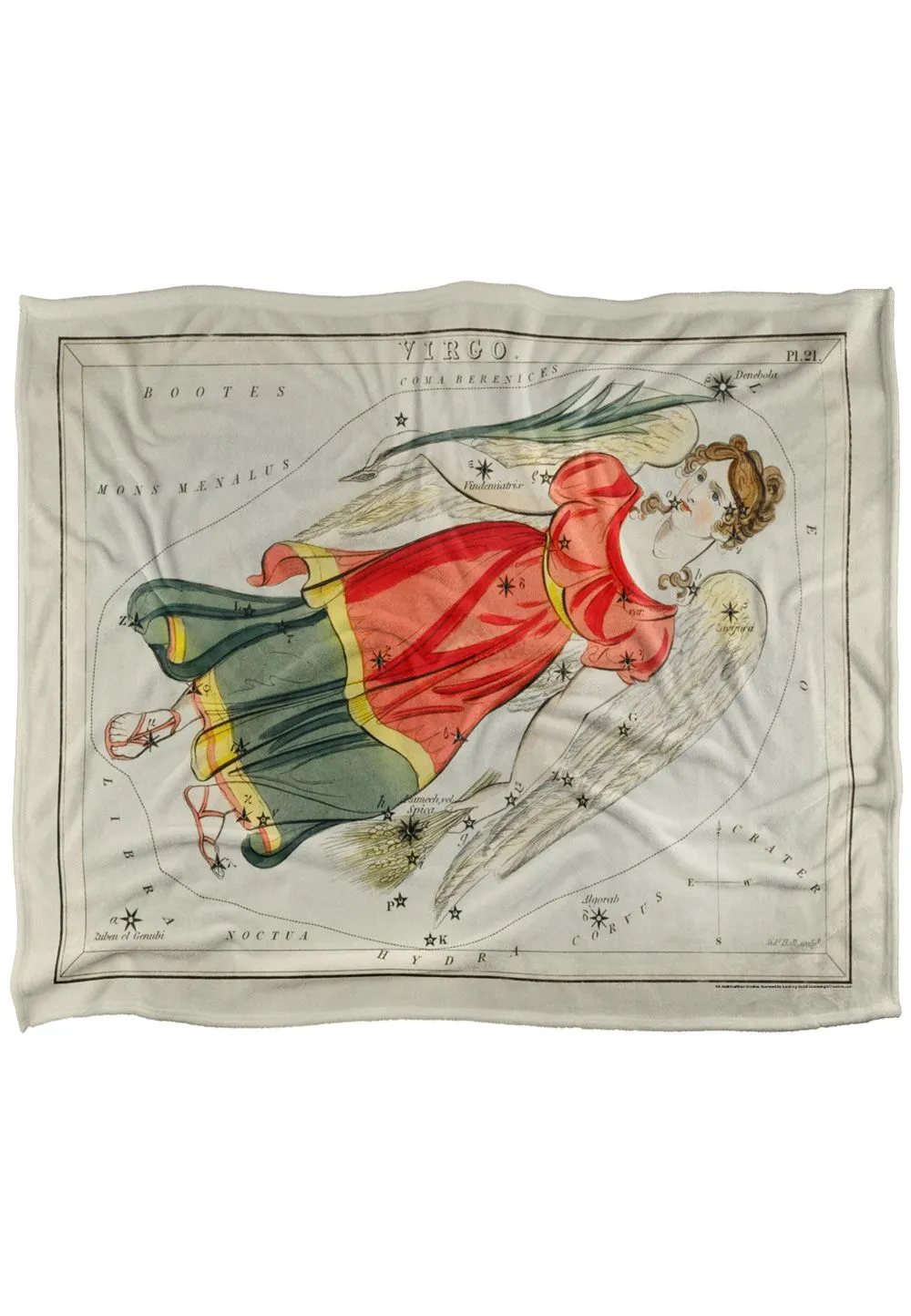 Graffitee Studios Vintage Virgo Zodiac Silky Touch Super Soft Throw Blanket 152 X 127 cm in White