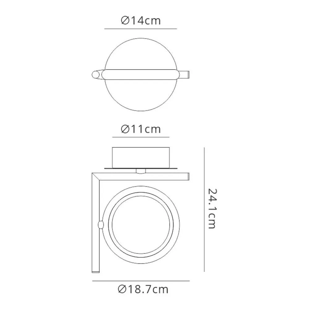 Netlighting Olimpia Wall Lamp 8W LED 3000K 600lm IP20 Satin Gold 2
