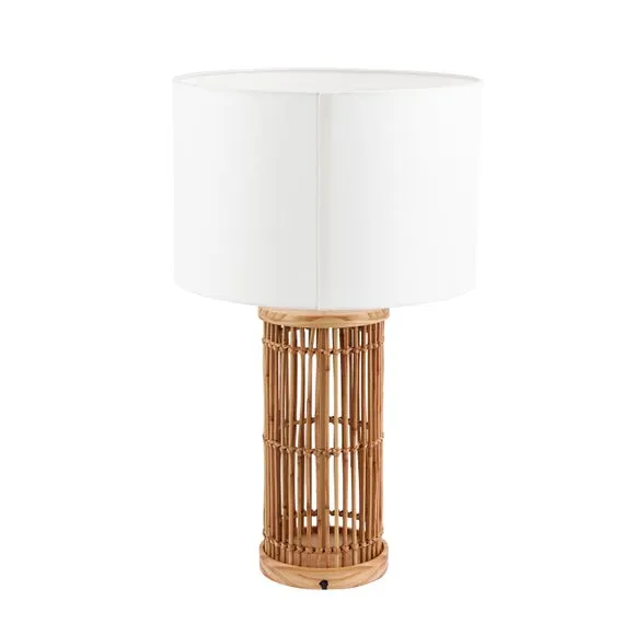 Sorbus Natural Ribbed Table Lamp 3