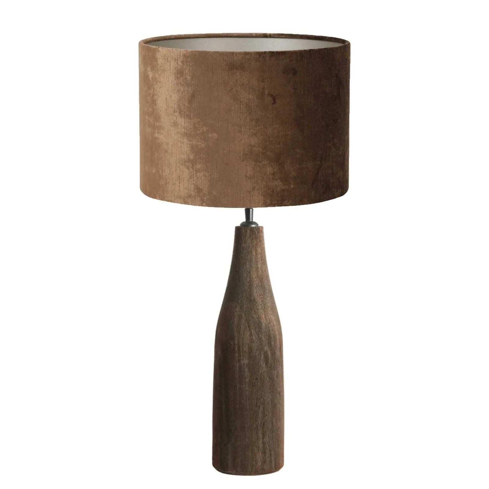 Textured Dark Wood Table Lamp | Barker & Stonehouse