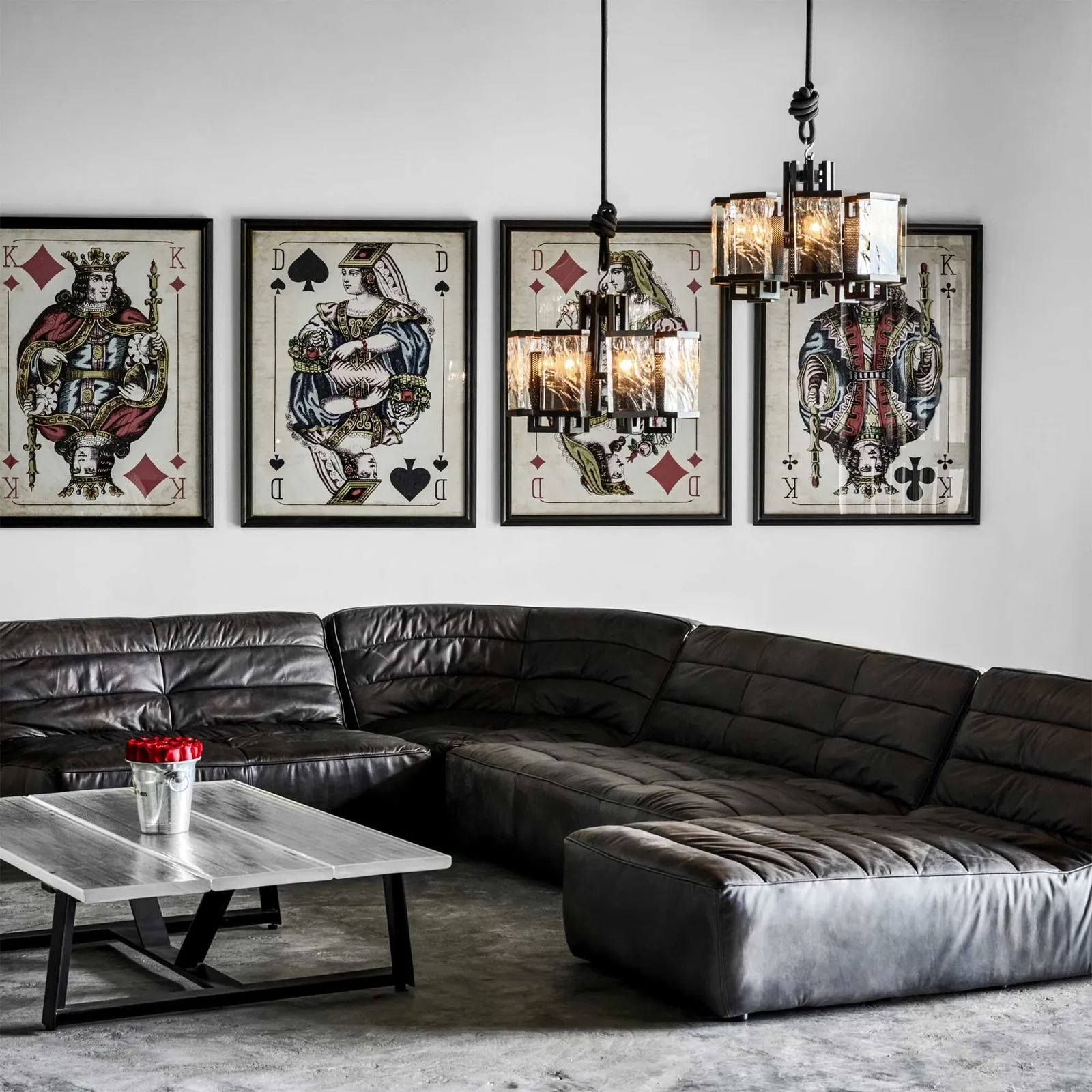Timothy Oulton Shabby Sectional 2 Seater Modular Sofa, Black Leather | Barker & Stonehouse 2