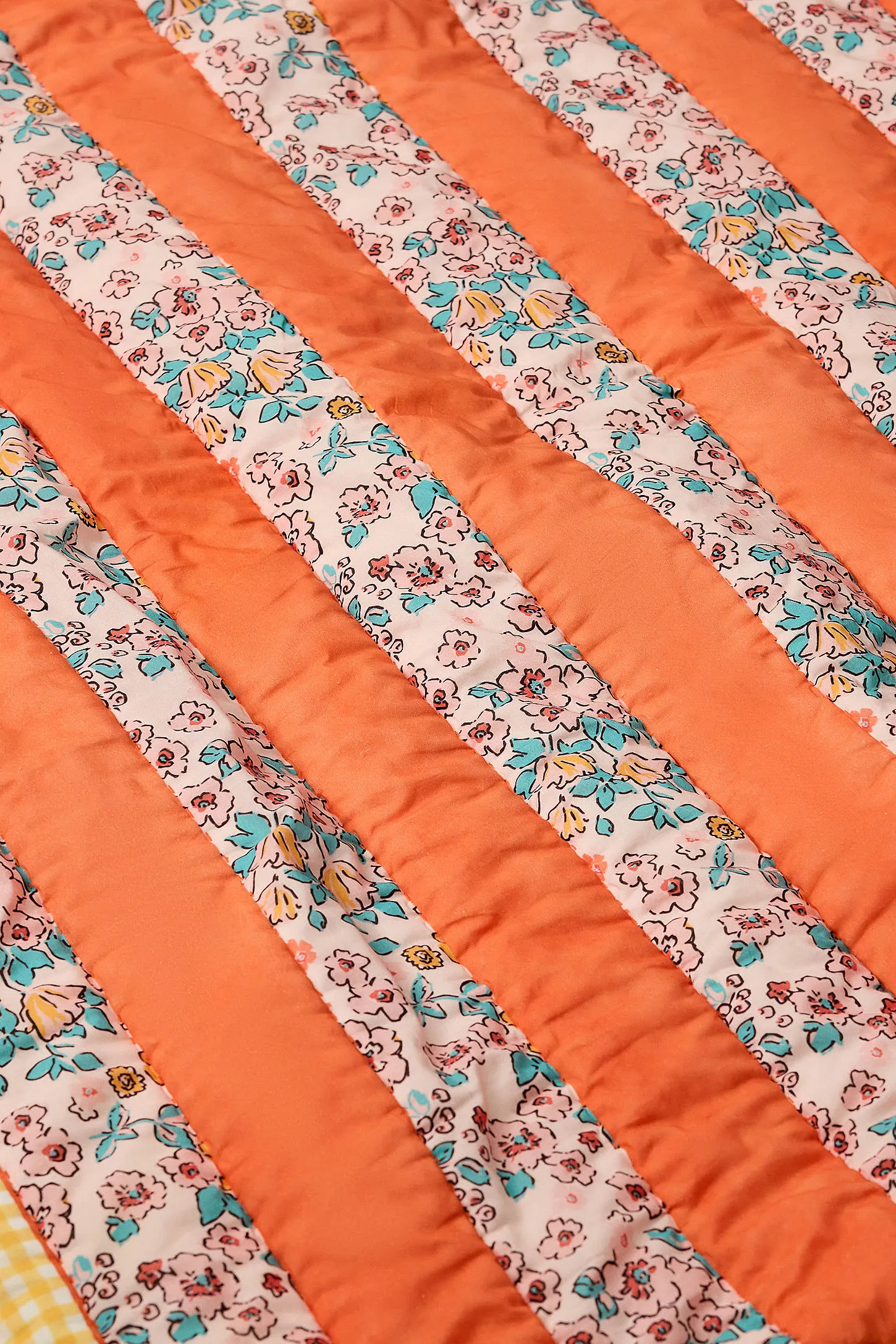 Orange Stripe Quilted Throw 3