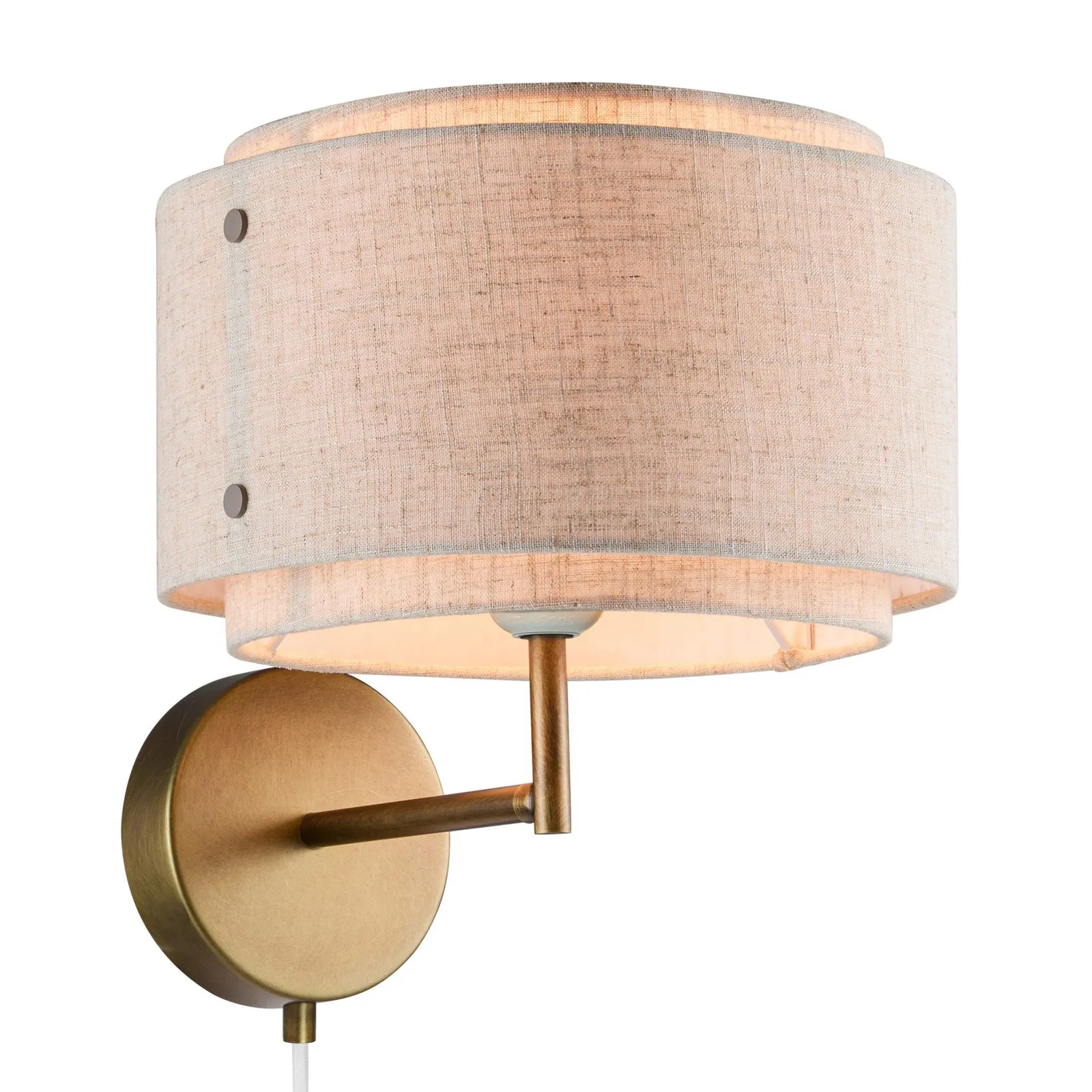 Nordlux Takai Wall Light Beige Textile E27 Switch Plug In/Mains 6