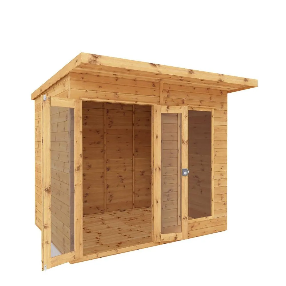 Mercia 8 x 6 Feet Maine Pent Summerhouse - L233.1 x W246.8 x H217 cm - Brown in Light Brown 3