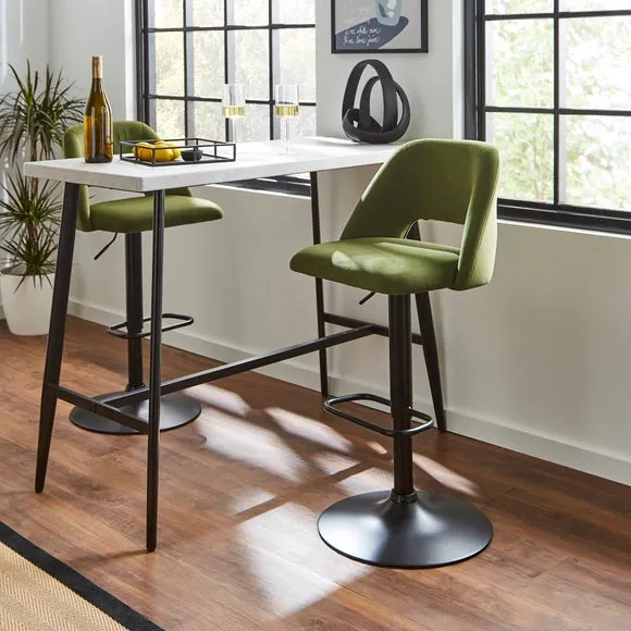 Jonas Adjustable Height Bar Stool, Velvet 2
