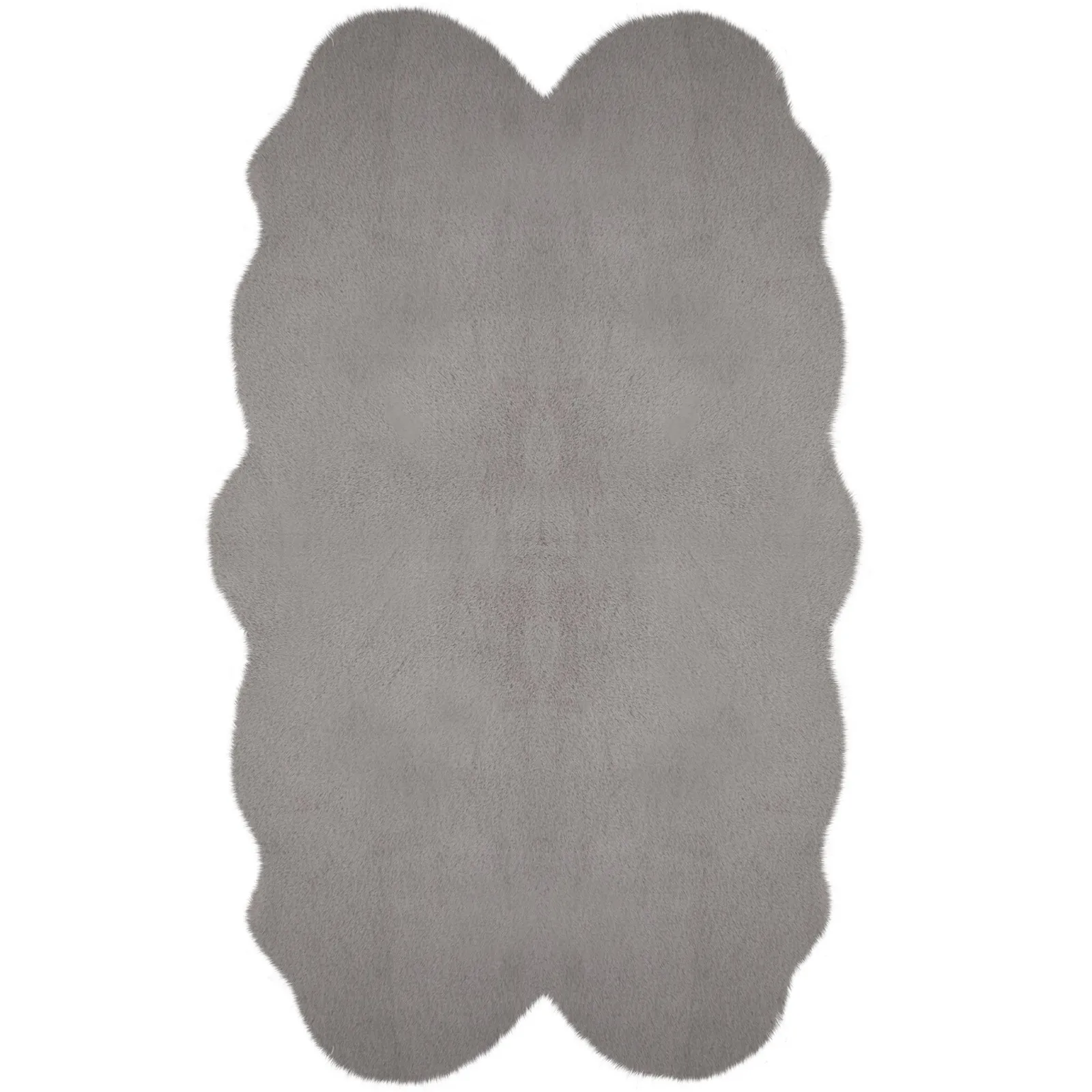 Supersoft Faux Fur Quad Rug Grey