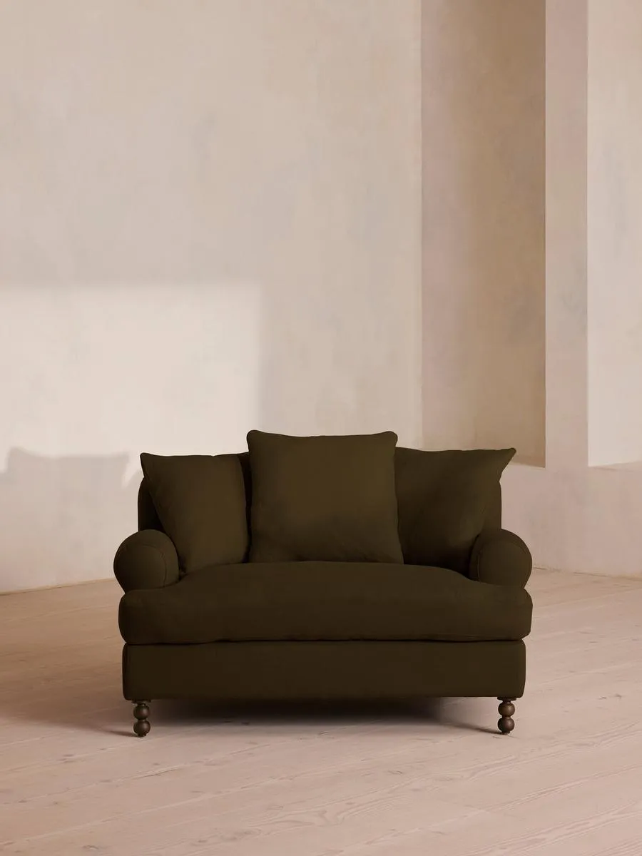 Audrey Loveseat, Linen, Olive