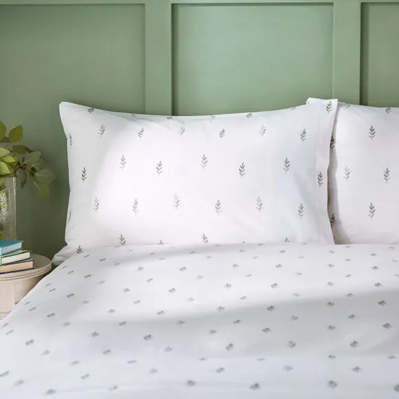 Harper Stem Floral 144 Thread Count 100% Cotton Duvet Cover & Pillowcase Set 4