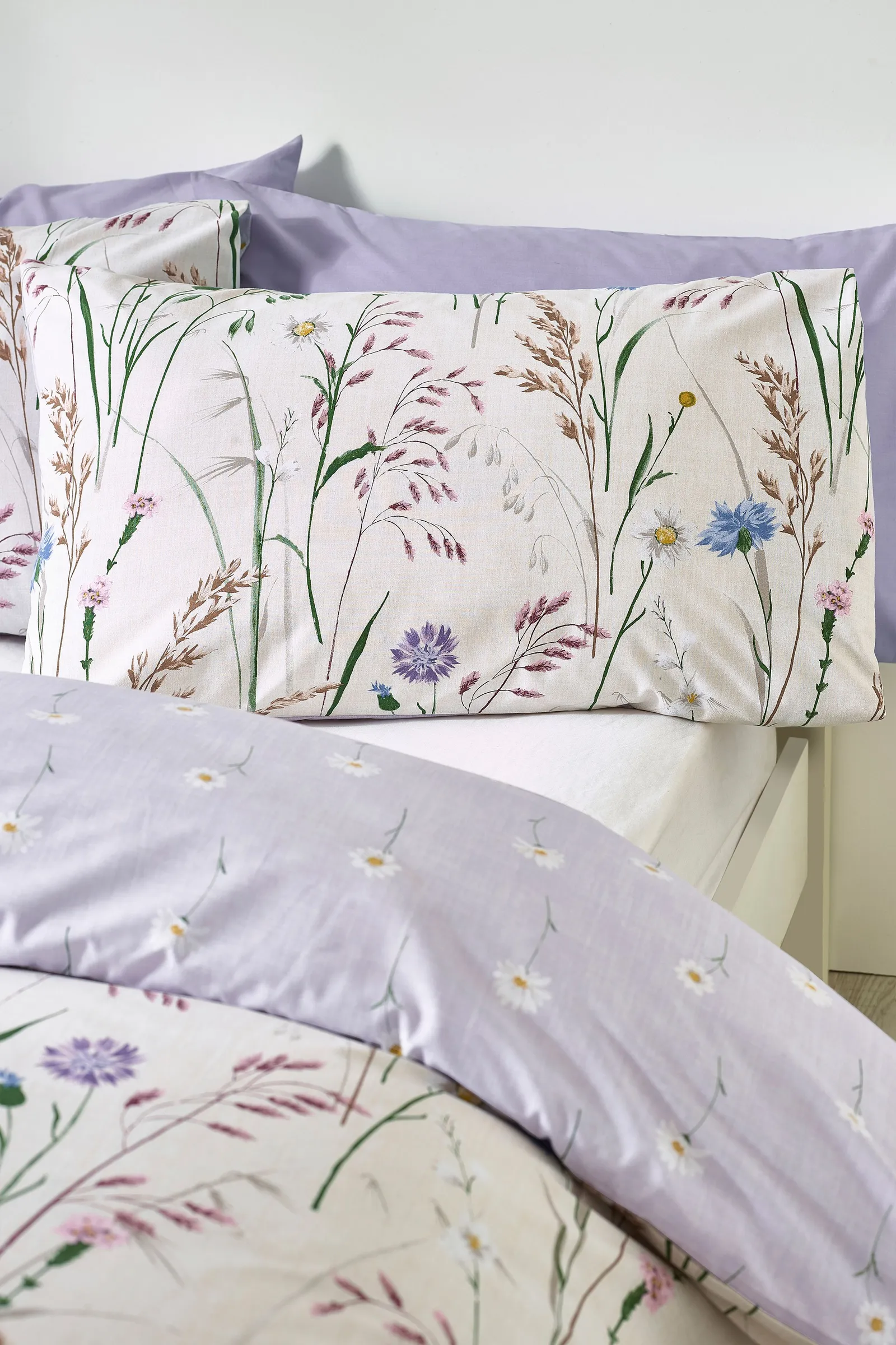Catherine Lansfield 'Grasmere Floral' Reversible Duvet Cover Set in Lilac 3