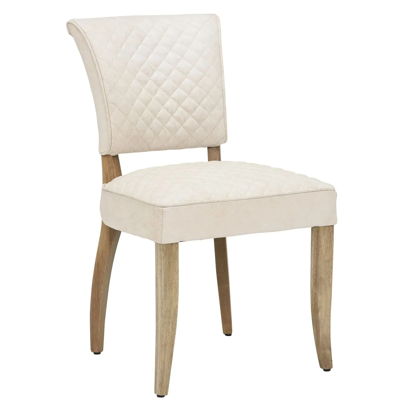 Timothy Oulton Mimi Dining Chair - Beige - Leather - Quilted - W51 x D62 x H89cm - Barker & Stonehouse