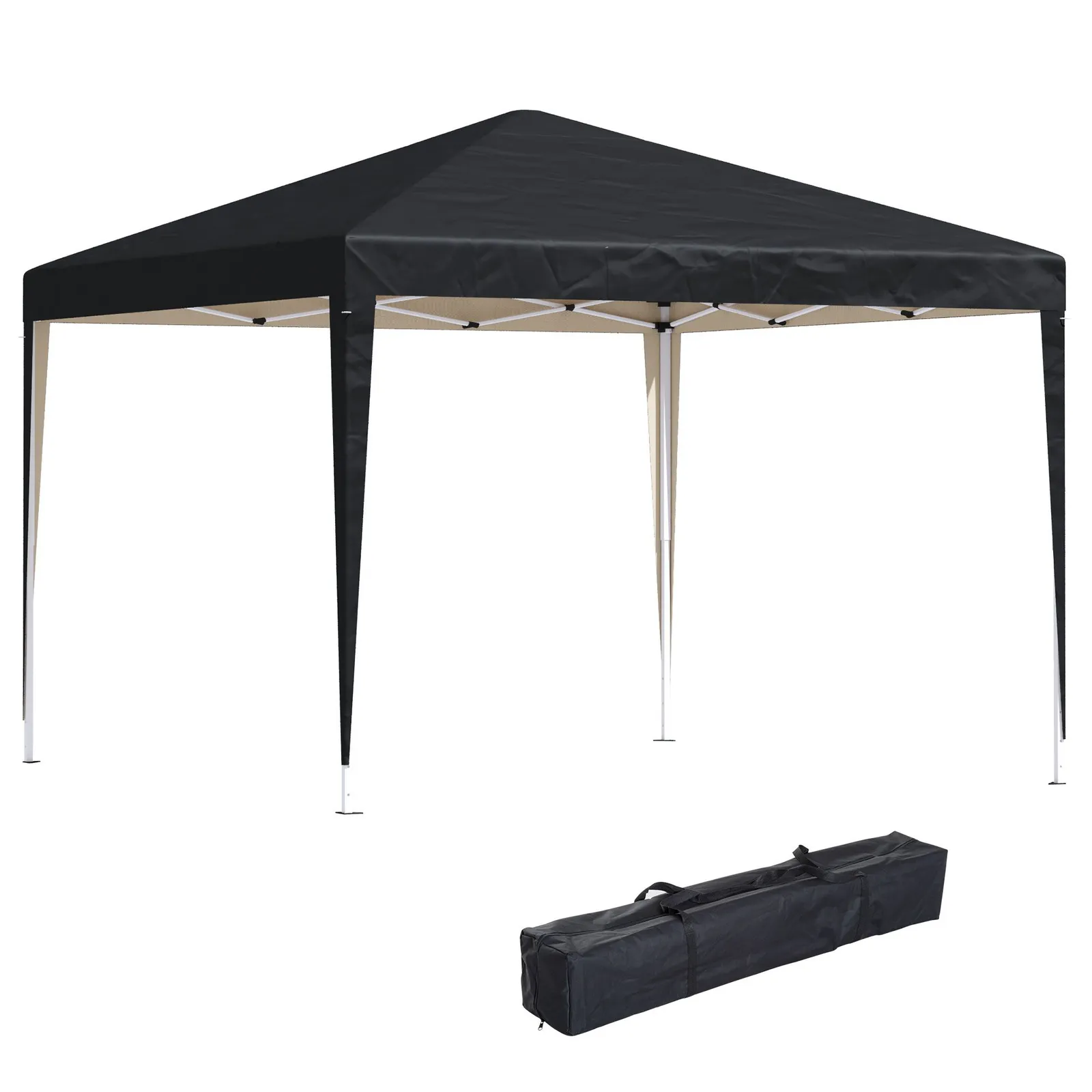 OUTSUNNY 3 x 3M Garden Pop Up Gazebo Height Adjustable Marquee Party Tent Wedding Canopy with Carrying Bag in Black 2