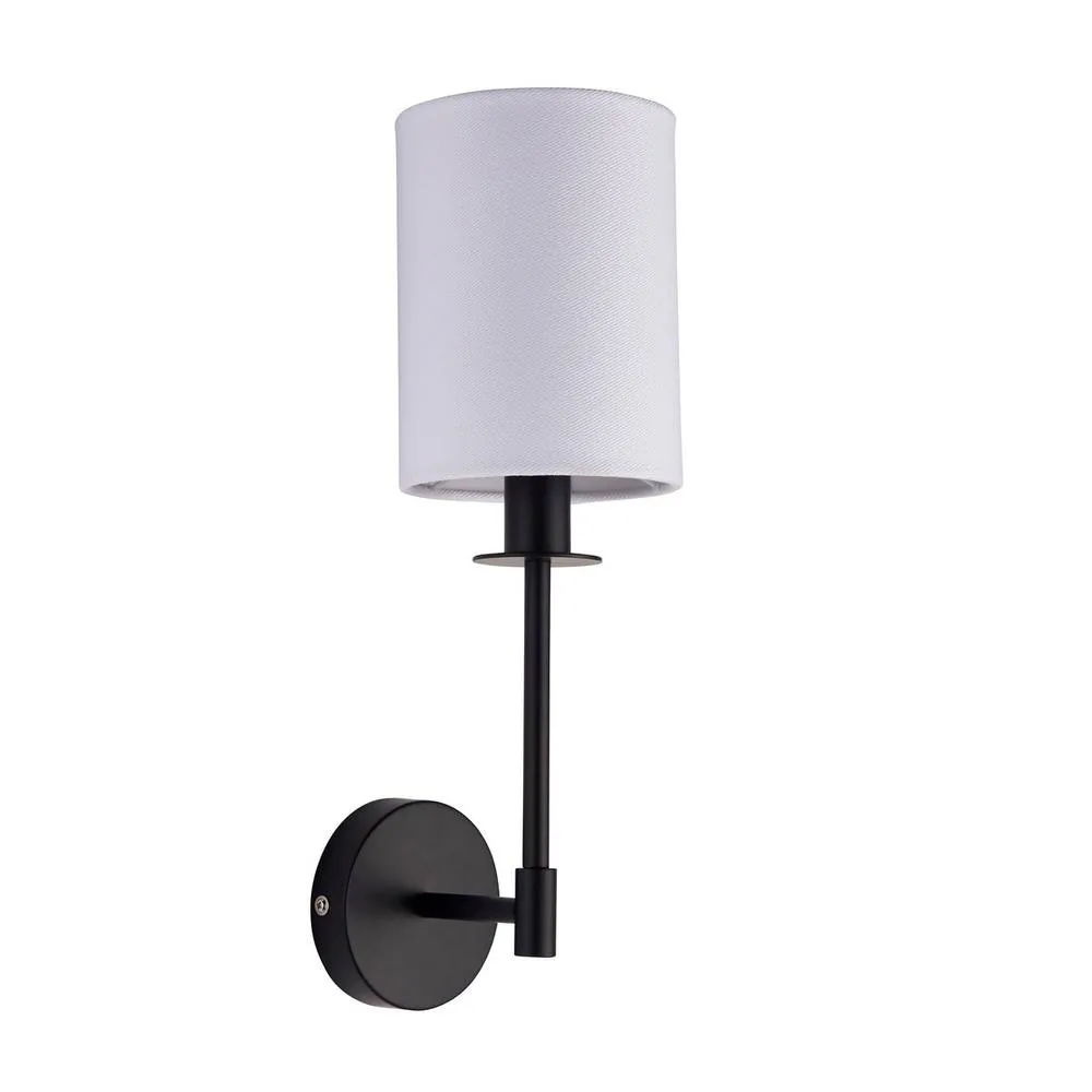Netlighting Sancerre Wall Lamp with Shade Matt Black Vintage White Fabric 1x E14 6