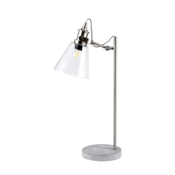 Chaplin Concrete & Brushed Chrome Table Lamp 4