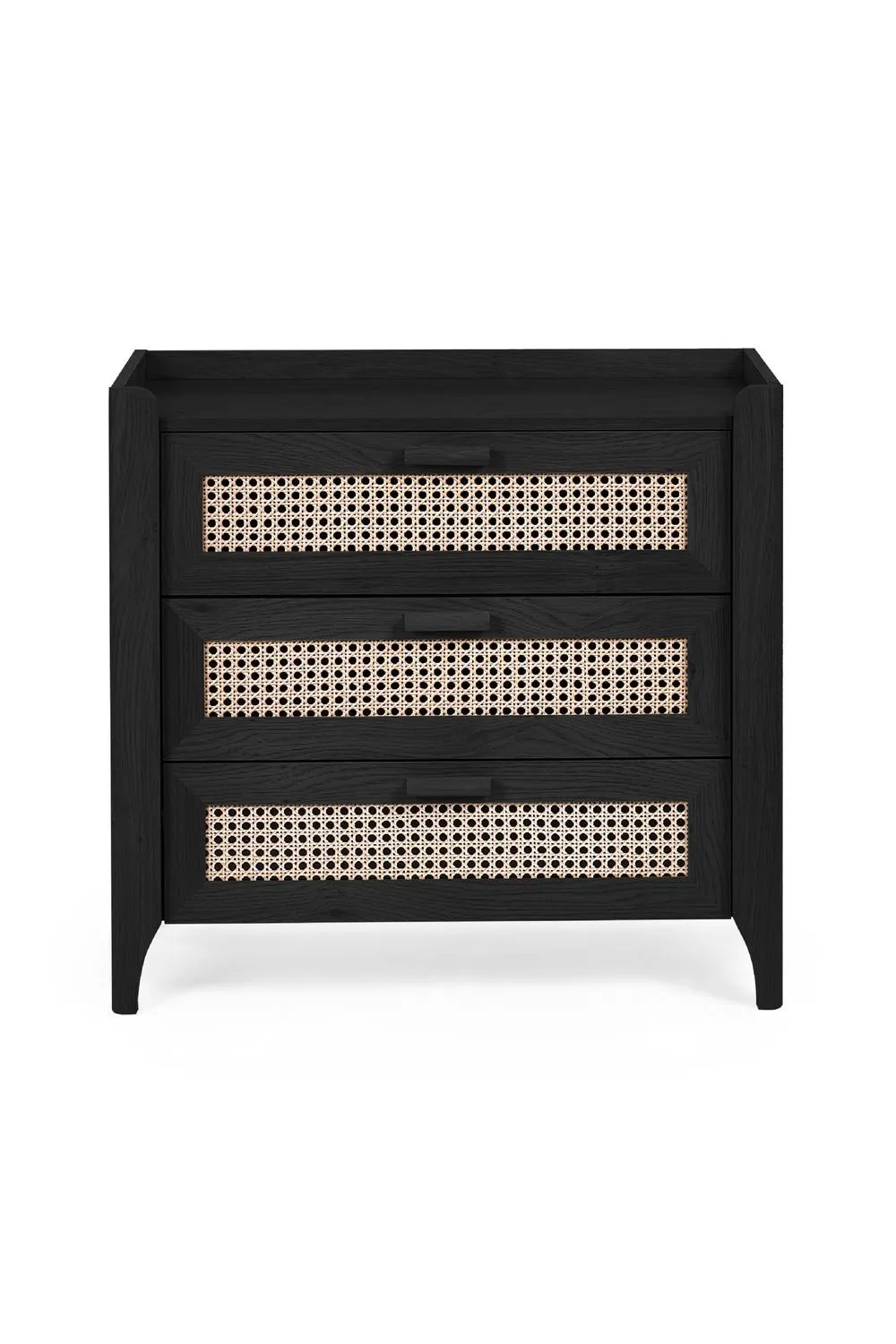 Julian Bowen Sydney Rattan Print 3 Drawer Chest in Black 4