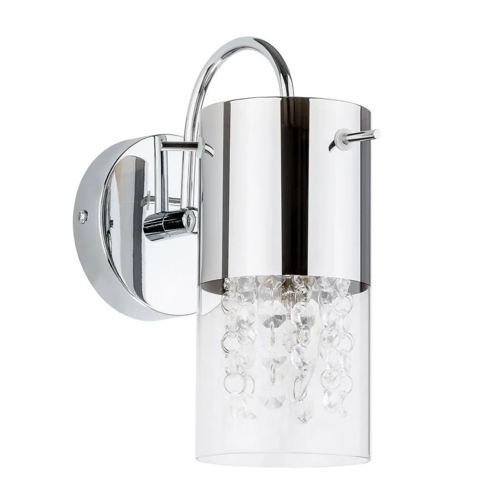 Netlighting Wall Lamp Chrome 1 Light with Clear Shade E14 in Silver 2