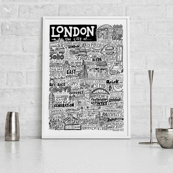 Sketchbook Design London Landmarks Framed Print