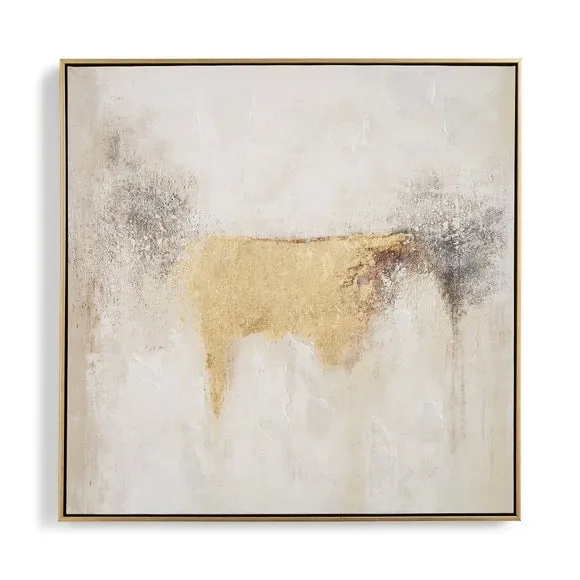Minimal Luxe Metallic Abstract Framed Canvas 3
