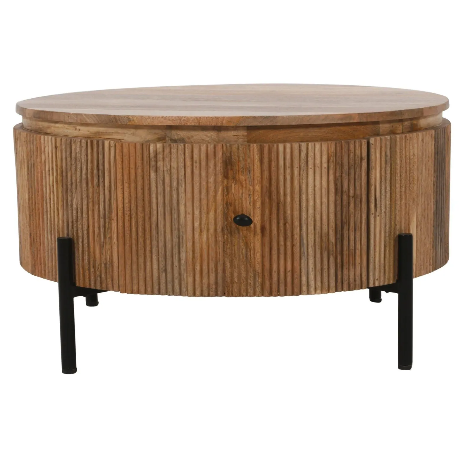 IH Design Margarita Natural Solid Wood Coffee Table With Metal Legs