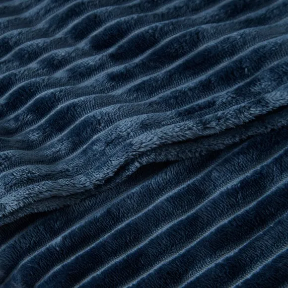 Ribbed Fleece Throw Blanket 200cm x 200cm 2