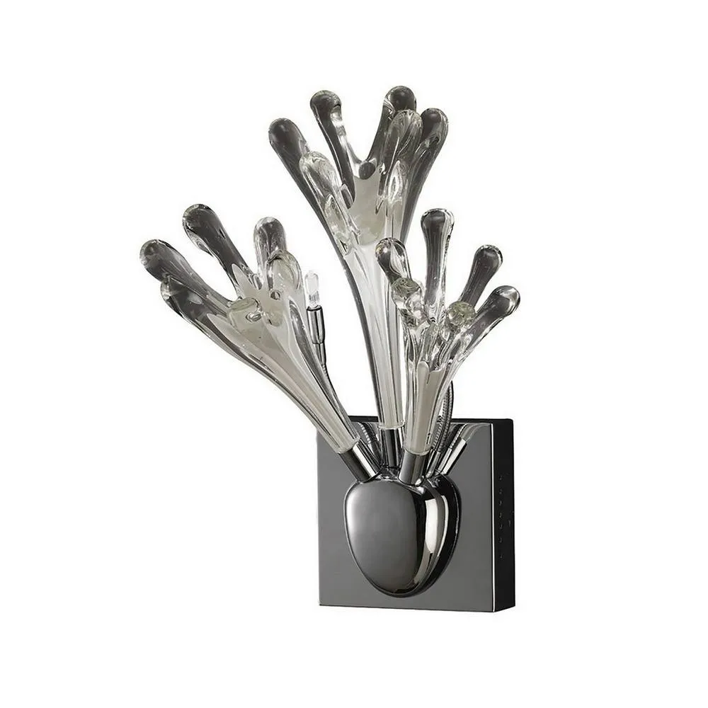 Netlighting Love Wall Lamp 3 Light G4 Chrome White Glass NOT LED CFL Compatible in Grey