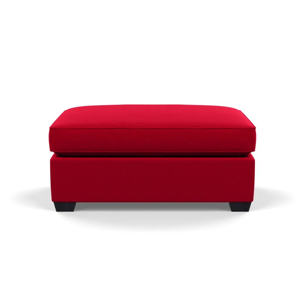 Heal's Torino Footstool Melton Wool Red Oxide Black Feet