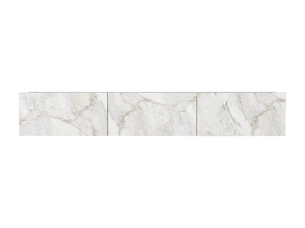 Vente-unique Wall - Mounted TV Unit With 3 Doors - White Marble Effect - VIKILA 4