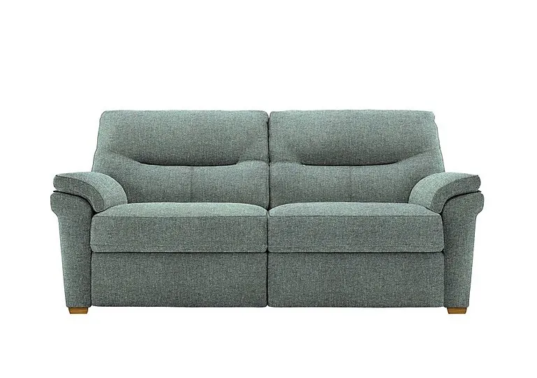 Seattle 3 Seater Fabric Sofa with Wooden Feet - Dapple Kingfisher